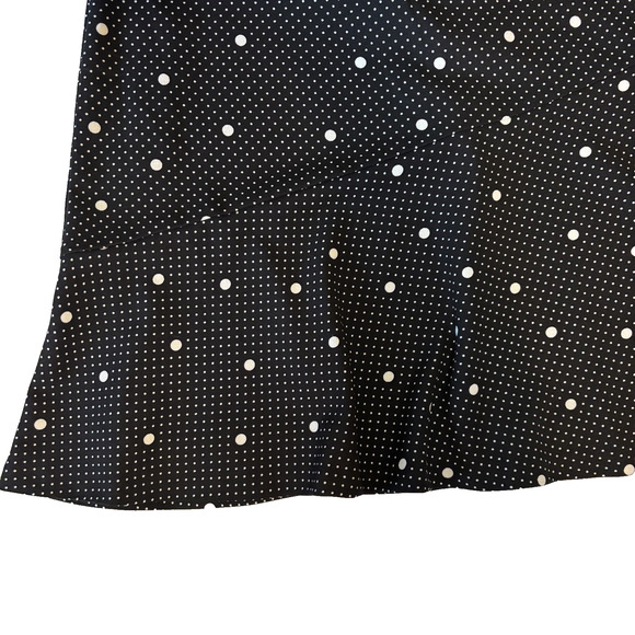 Lauren Ralph Lauren Dress 14 Bias-Cut Ruffled Sleeves & Hem Polka Dot Feminine - Picture 13 of 14